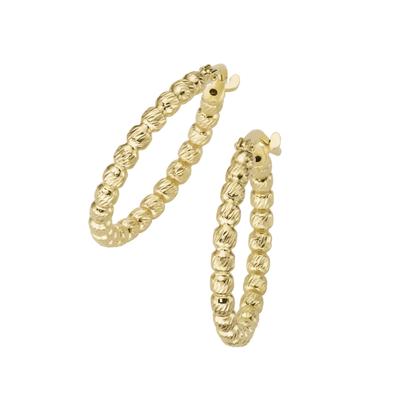 Paar Creolen SMART JEWEL "mit diamantierter Oberfläche, Silber 925" Gr. 2, gold, Ohrringe, Damen, 2cm, Silber 925 (Sterlingsilber) Image