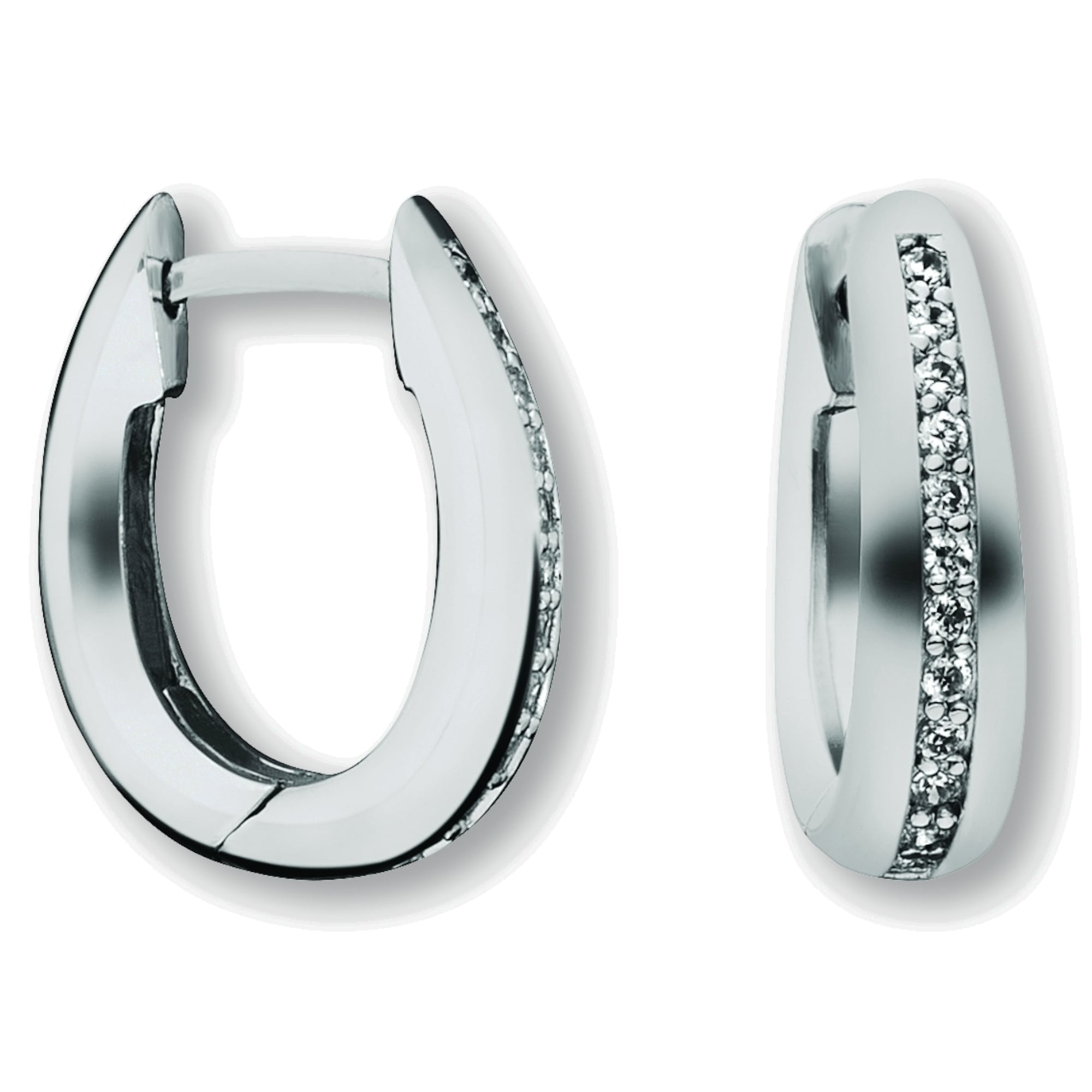 Paar Creolen ONE ELEMENT "Zirkonia Ohrringe Creolen aus 925 Silber", silber, Ohrringe, Damen, Damen,mit Zirkonia, Silber 925 (Sterlingsilber), Feine Gestaltung – ein Sinnbild mit ruhiger Eleganz