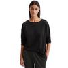 Pyjamaoberteil MARC O'POLO "Mix & Match Cotton-Woven", Damen, Gr. S, schwarz, Jersey, Obermaterial: 100% Baumwolle, meliert, casual, relaxed fit hüftlang, Rundhals, Langarm, Shirts, Rundhalsausschnitt, Seitenschlitze, langärmelig, Baumwolle