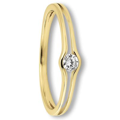 Goldring ONE ELEMENT "Zirkonia Ring aus 333 Gelbgold" Gr. 56, gold, Fingerringe, Damen, 56,mit Zirkonia, Gelbgold 333, D