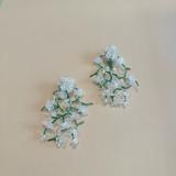 Zara Jewelry | Flower Drop Earrings M712 | Color: Green/White | Size: Os