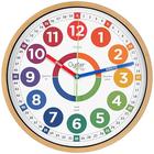 Oyster&Pop 14 Inch Learning Clock for Kids, Extra Large Silent Analogue Wall Clock for Classrooms and Kids' Bedrooms - Children Learn to Tell Time Easily