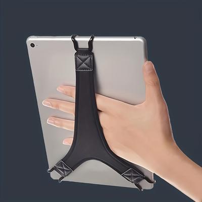 TEMU Waterproof Nylon Tablet Hand Strap Holder, 1pc, Adjustable Elastic Secure Grip, 8-10 Inch Tablets, Non-slip Shockproof Bracket With One-handed Operation Design