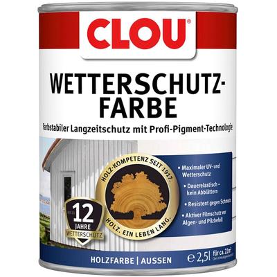 Clou - Wetterschutzfarbe 2,5 Ltr. weiss Holzschutzfarbe für Aussen Image