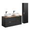 Set di mobili da bagno doppio lavabo effetto legno nero 120cm