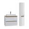Set di mobili da bagno con lavabo effetto legno bianco 80cm