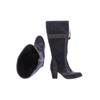 Dkode Damen Stiefel, Gr. 37, marineblau, Leder