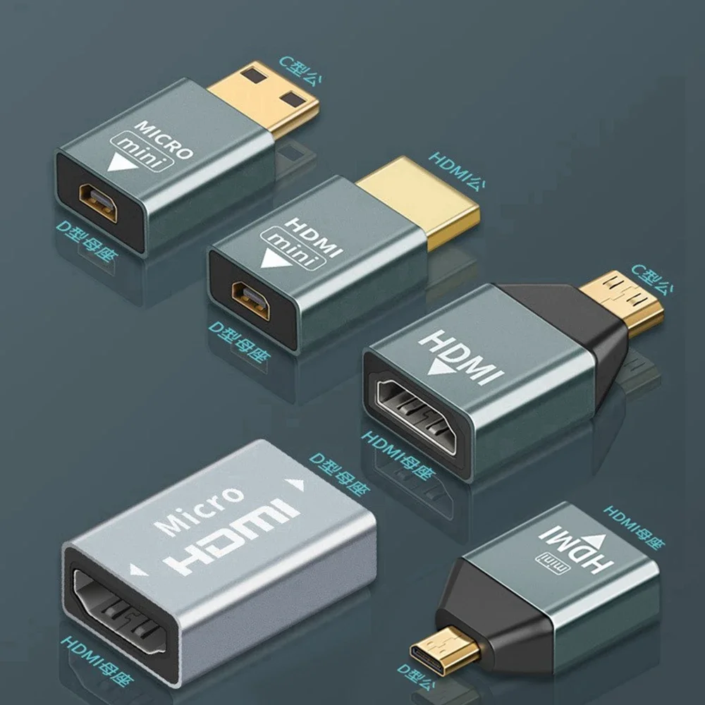 4K@60hz Micro HDMI Public-to-HDMI-Buchse Adapter MINI HDMI High-Definition-Ausgang Videoadapter Aluminiumlegierungsadapter Image