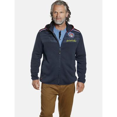 Sweatjacke JAN VANDERSTORM "Strickfleecejacke STELLAN", Herren, Gr. XL, blau (dunkelblau), Obermaterial: 100% Polyester 