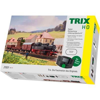 Modelleisenbahn-Set TRIX "Trix Digital-Startpackung Güterzug Epoche III - T21531" Modelleisenbahnen braun (schwarz, braun) Kinder Made in Europe