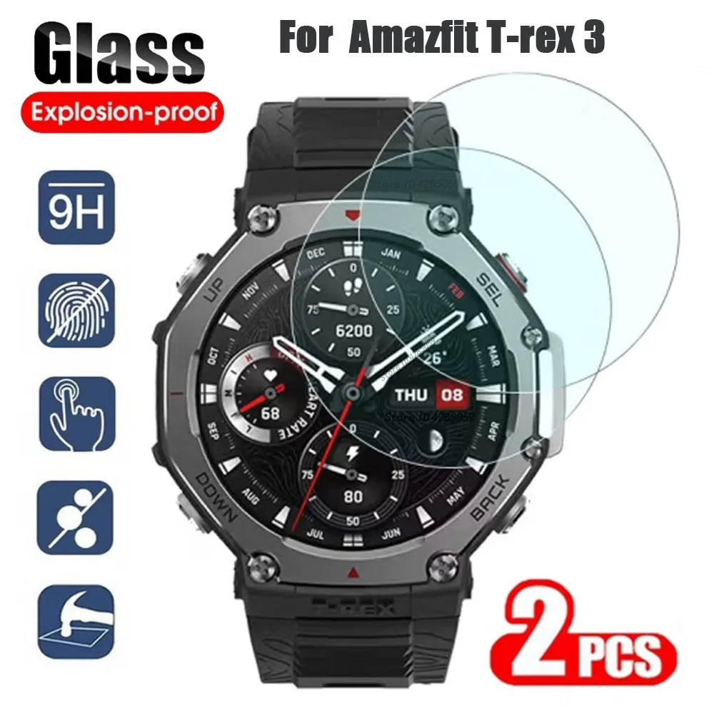 Gehärtetes Glas für Huami Amazfit T-rex 3 Smart Watch HD Klare Displayschutzfolie für Amazfit T-rex 2/T-rex Pro Zubehör Image