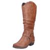 Westernstiefel RIEKER, Damen, Gr. 36, Normalschaft, braun, Lederimitat, used, modisch, Schuhe, Blockabsatz, Cowboystiefel mit wasserabweisender riekerTEX-Membran