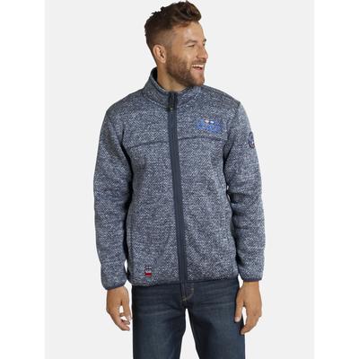 Sweatjacke JAN VANDERSTORM "Strickfleecejacke KOLMUND", Herren, Gr. 4XL, blau (dunkelblau), Obermaterial: 100% Polyester