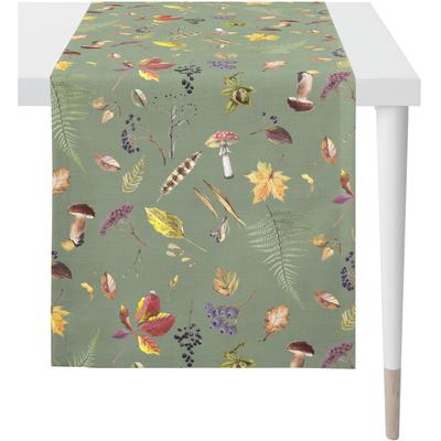 Tischläufer APELT "5450", braun (grün), B:48cm L:140cm, Baumwolle, Polyester, Tischdecken Image