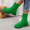 Marke Frauen Schuhe 2024 Neue Winter Baumwolle Stiefel Dicken absätzen Warme Mode frauen Stiefel Große Größe 36-43 plattform Damen Stiefel