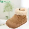 Echtes Leder Baby Schuhe Kleinkind Schnee Stiefel Neue Junge Wildleder Warme Barfuß Gummi Schuh Mädchen Outdoor Winter Schuhe Mode Wanderer