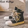 Rick Vintage Frauen Turnschuhe Reiß verschluss Leinwand Freizeit schuhe Frau Mode Männer schwarze