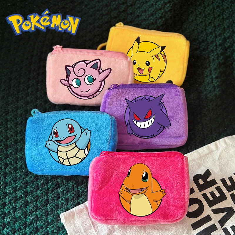 Pokemon Pikachu Geldbörse, animiertes Cartoon-Muster, bedruckt, niedliche Geldbörse, große Kapazität, Geldbörsen, Clutch-Taschen, Mädchen, tragbar, Kindergeschenk Image