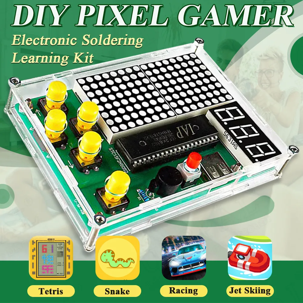 DIY Pixel Game Maker Kit Elektronik DIY Löten Projekt Praxis Löten Lernen Montage mit Schale Image