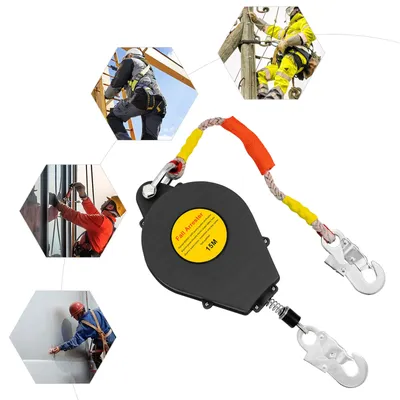 49ft Safety Self Retracting Lifeline Fall Arrester Fall Protection Device with Alloy Steel Hook for