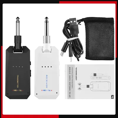 MD-5G Wireless 5.8G Guitar System Rechargeable Audio Transmitter and Receiver ISM Band for Electric