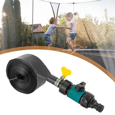 Outdoor Trampoline Sprinkler for Kids 49ft Trampoline Sprayer for Backyard Water Park, Blue