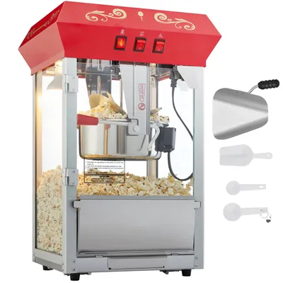 VEVOR 8/12Oz Electric Popcorn Maker Commercial Popper Machine Automatic Corn Cookware with Scoop