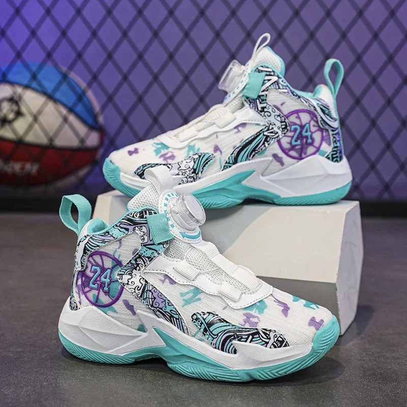 Scarpe sportive per bambini traspiranti e comode da basket di marca per bambini scarpe da basket per ragazzi all