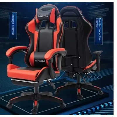 Gaming Chair Massage Office Chair Ergonomic Office Chair Adjustable Leather Computer Desk Chair with