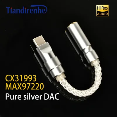 New CX31993 MAX97220 Flagship HiFi Audio Decoding Type C 2.5/3.5/4.4mm Lossless DAC Headphone