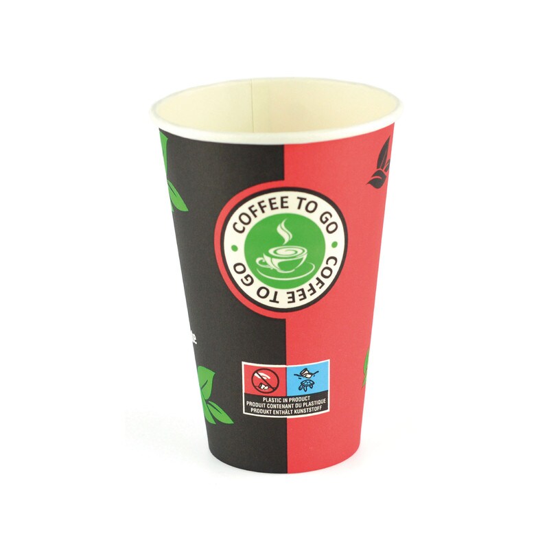 DayBays 500 Stk. Kaffeebecher 12ozSlim/300ml Ø8cm " Coffee To Go Becher " Pappe mit PE-beschichtet Image