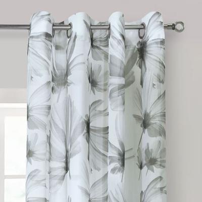 Albrecht Semi Sheer Grommet Curtain Panel White, 52 x 108, White