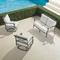 Carlisle 3-pc. Loveseat Swivel Set In Slate Aluminum - Standard, Resort Stripe Aruba - Frontgate