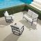 Carlisle 3-pc. Loveseat Swivel Set in Onyx Aluminum - Quick Dry, Glacier - Frontgate