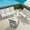 Carlisle 3-pc. Sofa Swivel Set In Slate Aluminum - Sunbrella Rain, Rain Sailcloth Cobalt - Frontgate