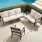 Carlisle 3-pc. Sofa Set in Onyx Aluminum - Sunbrella Rain, Rain Sailcloth Salt - Frontgate