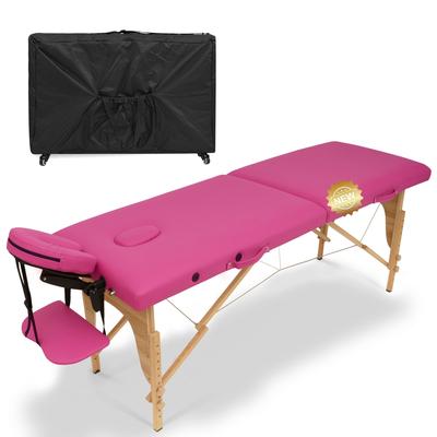 Portable Massage Bed Lash Bed with Carrying Case SPA Table Height Adjustable - 83.9"D x 32.3"W x 33.7"H