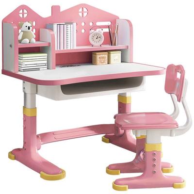 Kindertische,Kids Functional Desk Chair Set, höhenverstellbarer Kinderschreibtisch mit Castle