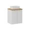 Mobile bagno con lavabo effetto legno bianco e marrone 50cm