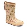 Gummistiefel BISGAARD "fashion", Kinder, Gr. 28, beige (beige leaves, blättermotiv), Naturkautschuk, gemustert, klassisch, Schuhe, Regenstiefel, Matsch-Schuh in normaler Weite
