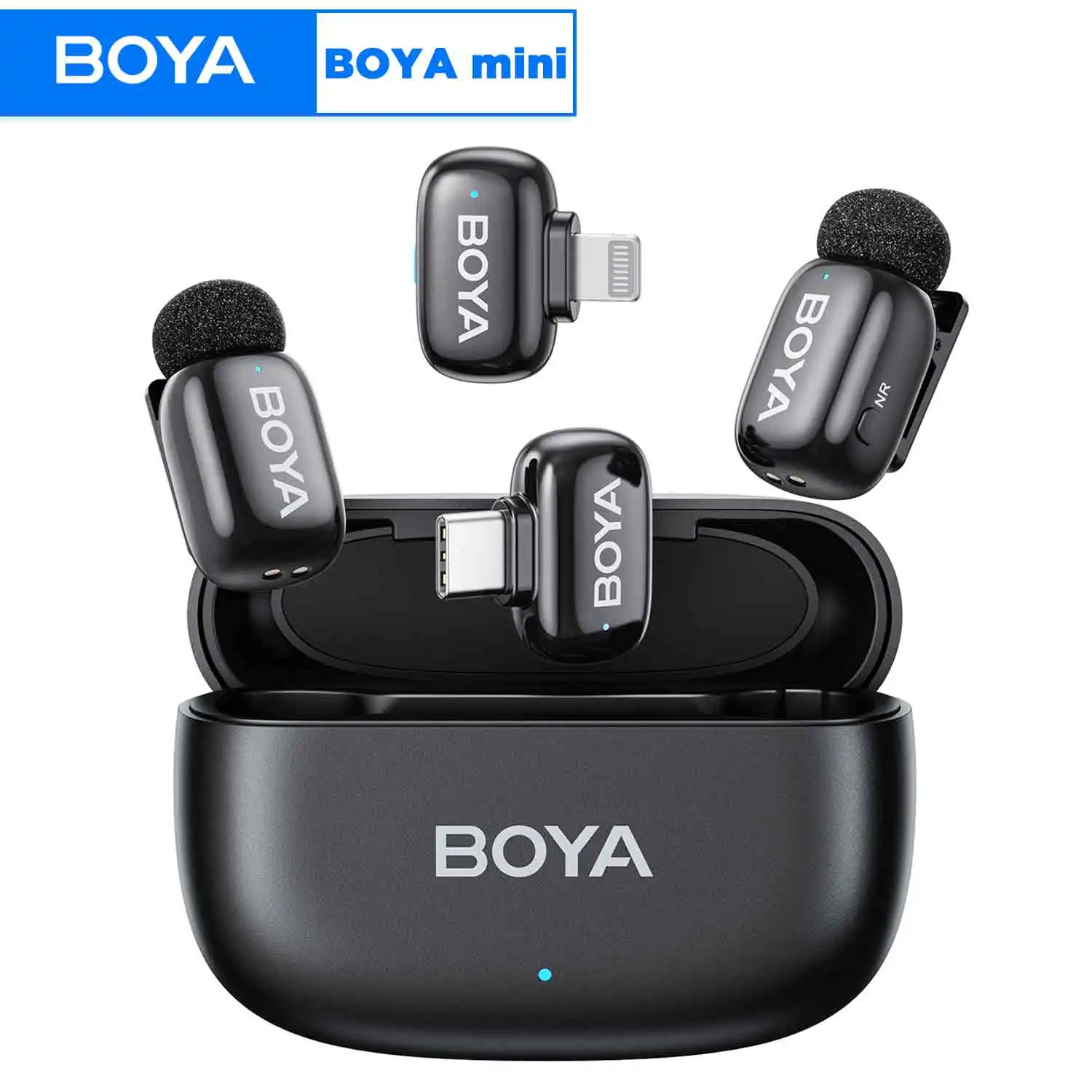 BOYA BOYA Mini Wireless Lavalier Ansteckmikrofon für iPhone Android Typ-C Smartphone DSLR Kameras Youtube Aufnahme Streaming Image