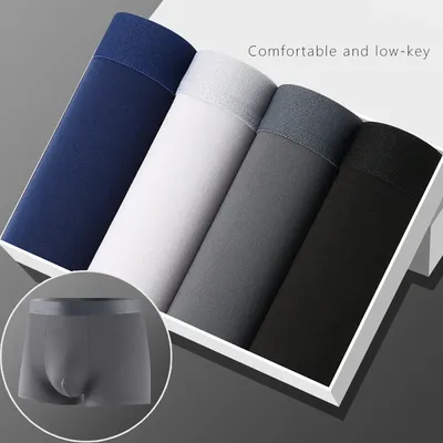 XL-4XL Mann Boxer Unterhose U Konvexen Höschen Männliche Mode Bequeme Shorts Herren Solide Atmungsaktive Unterwäsche 45 kg-100 kg Image