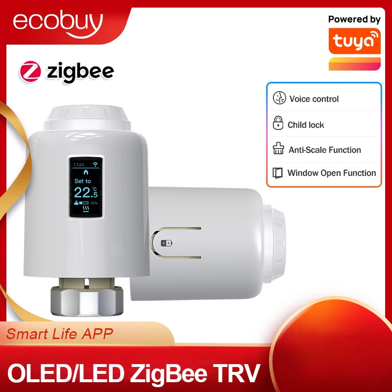 Tuya Zigbee Smart Thermostatventil Wifi TRV Programmierbare Temperaturregler Alexa Google Home Sprachsteuerung Image
