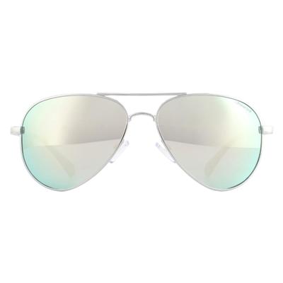 Polaroid Aviator Mens Palladium Grey Silver Mirror Polarized Lunettes de soleil