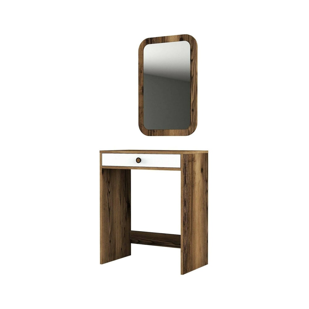 Console effet bois beige, blanc 70x85 cm