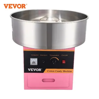 SucceBuy Electric Cotton Candy Machine Commercial Floss Maker w/ Stainless Steel Bowl Sugar Scoop and Drawer for Birthday Party