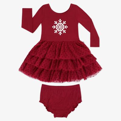 Snowflake Tiered Tutu Dress with Bloomer - 0-3 months