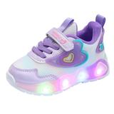 Gubotare Girls Sneakers Toddler Sneakers Girls Barefoot Walking Shoes Toddler Tennis Shoes Mesh Lightweight (Purple 9-9.5 Years)