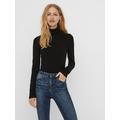 Rollkragenpullover VERO MODA "VMGLORY LS ROLLNECK BLOUSE GA NOOS", Damen, Gr. XS, schwarz, Strick, Feinstrick, Obermaterial: 80% Viskose, 20% Nylon, unifarben, modisch, regular fit taillenbedeckt, hoch geschlossener Ausschnitt, Langarm Rippbündchen,...