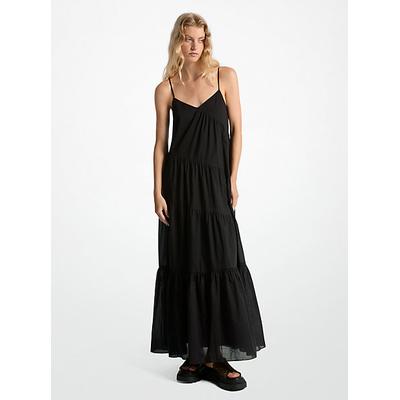 Michael Kors Cotton Tiered Maxi Dress Black M